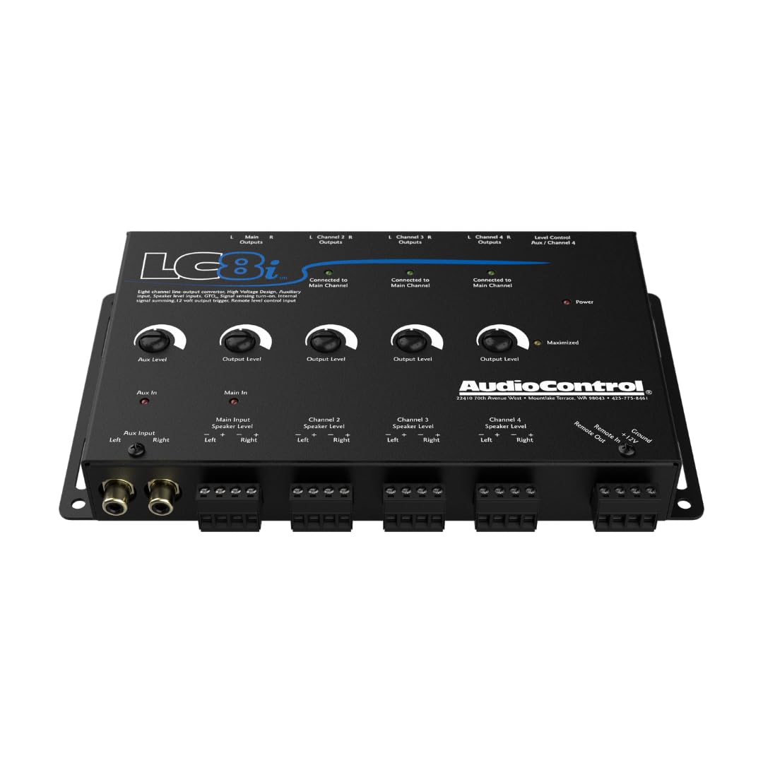 Audiocontrol Lc8I Black 8 Channel Line Output Converter With Auxiliary Input
